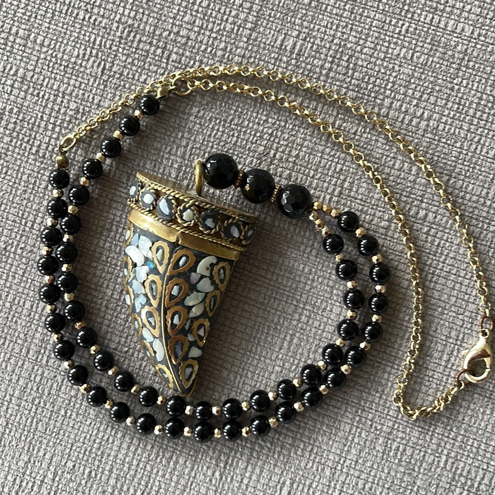 Handmade Necklace.  Beautiful pendant and beads.